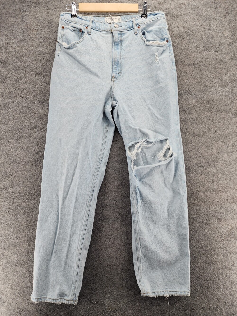 Abercrombie Fitch Jeans Womens 32/14L 90's Straight High Rise Distressed